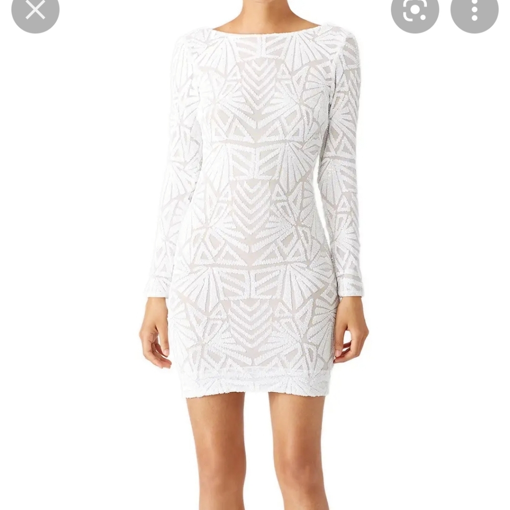 Dress the Population White Carlene sequin dress